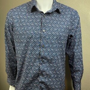 Apt. 9 Men's Navy Floral Button Down Shirt